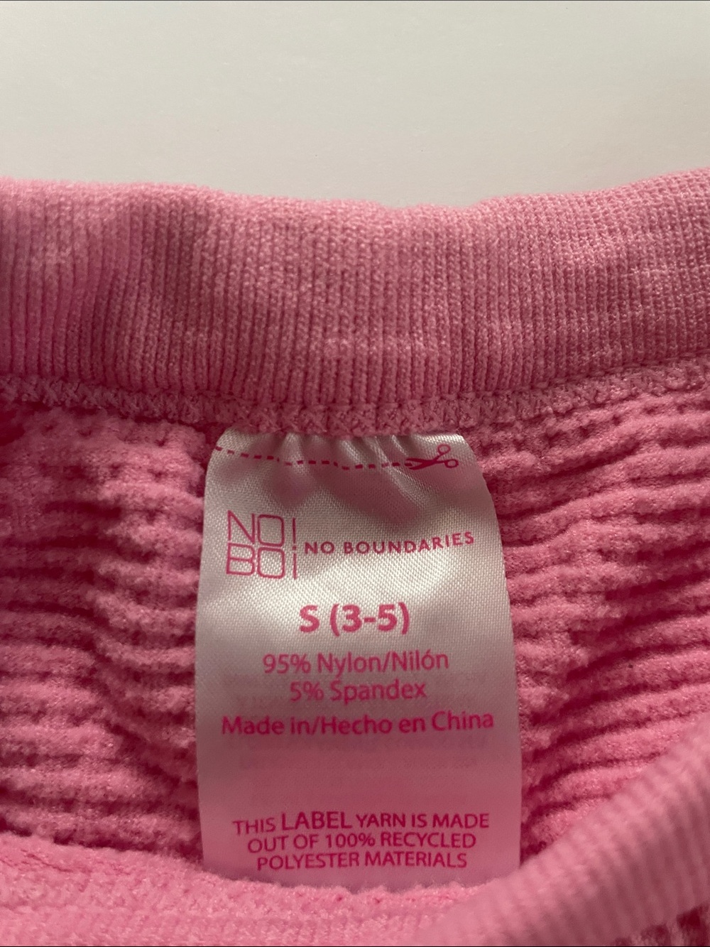 No Boundaries Pink Waffle Knit Long Sleeve Top
